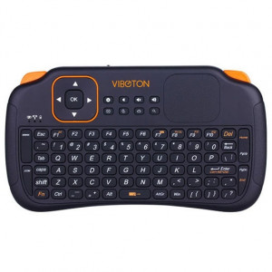 VIBOTON S1 Air Mouse 83 touches QWERTY 2.4GHz Mini clavier sans fil rechargeable avec pavé tactile pour PC, Pad, Android / Google TV Box, Xbox360, PS3, HTPC / IPTV, veille automatique de soutien et Auto Wake Mode (Noir) SV20881666-20
