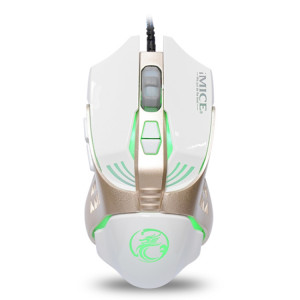 iMICE V5 USB 7 boutons 4000 DPI filaire optique coloré rétroéclairage souris de jeu pour ordinateur portable PC (blanc) SI872W225-20