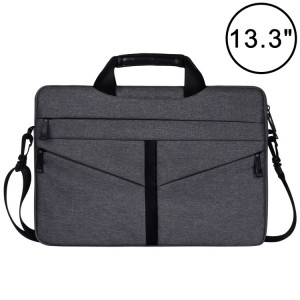 13,3 pouces respirant sac à bandoulière pour ordinateur portable ordinateur de poche zippé avec une bandoulière (gris foncé) SH00DG1515-20