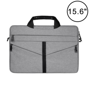 15,6 pouces respirant sac à bandoulière pour ordinateur portable ordinateur de poche zippé avec une bandoulière (gris clair) SH02LH482-20