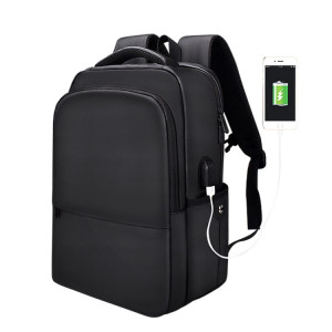 Sac à dos imperméable en polyester pour ordinateur portable pour ordinateurs portables de moins de 15 pouces, avec sangle de chariot à interface USB (noir) SH952B334-20