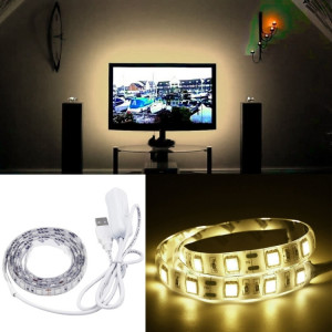 Lumière de corde USB de 50cm 3W, époxy IP65 étanche 30 LED 5050 SMD avec 1m de câble de commutateur étendu, large: 10mm (blanc chaud) SH74WW304-20