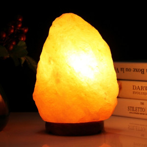 2W E12 Médium Dimmable Lampe de sel Himalayan Crystal Rock Lampe de table de table santé Lampe de nuit avec base en bois et ampoule et interrupteur, Taille moyenne Poids 2-3KG, AC 110V, fiche US S204771-20