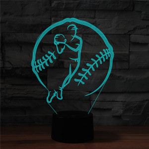 Lampe de table lumineuse colorée de vision LED de la forme 3D de sport de baseball, version tactile d'USB SH06681018-20