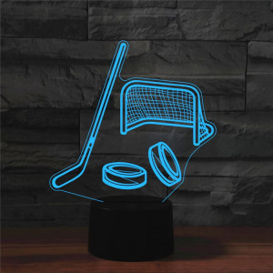 Lampe de table lumineuse colorée de vision LED de la forme 3D de hockey sur glace, version tactile de fissure SH0691701-20