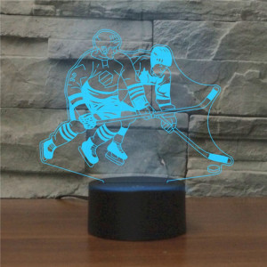 Jouer la lampe de table lumineuse colorée de vision LED de la forme 3D de hockey sur glace, version tactile de fissure SH07031475-20