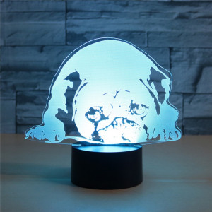 Lampe de table lumineuse colorée de vision LED de la forme 3D de chien prostré, version à télécommande de fissure SH07231885-20