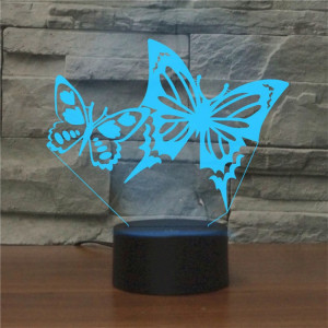 Deux papillons forment la lampe de table lumineuse colorée de vision de LED 3D, version à télécommande de fissure SH0747913-20