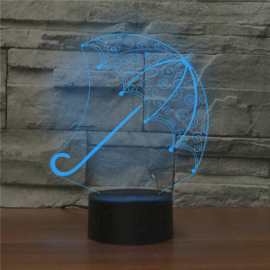 Lampe de table lumineuse colorée de la vision LED de la forme 3D de parapluie, version à télécommande de fissure SH07591048-20