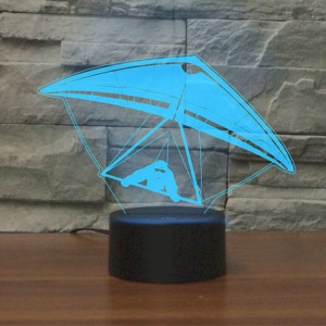 Lampe de table lumineuse colorée de vision LED de la forme 3D de deltaplane, version à télécommande de fissure SH07651175-20