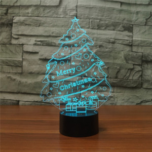 Lampe de table lumineuse de vision LED colorée 3D de forme d'arbre de Noël, version USB et batterie SH0844999-20