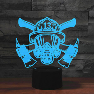 Lampe de table lumineuse colorée de vision LED de la forme 3D de lutte contre l'incendie, version à télécommande de fissure SH0892913-20