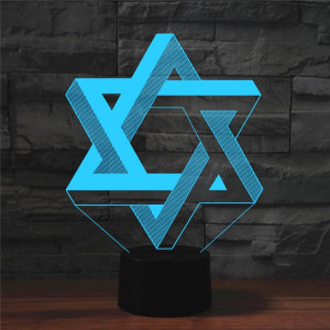 Lampe de table lumineuse colorée de la vision LED de la forme 3D de pentagramme, version à télécommande de fissure SH0902473-20