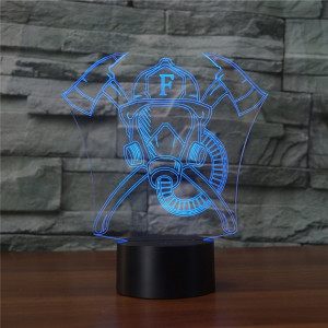 Lampe de table lumineuse colorée de vision LED de la forme 3D de masque de feu, version à télécommande de fissure SH0953629-20
