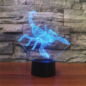 Lampe de table lumineuse colorée de vision LED de la forme 3D de scorpion, version à télécommande de fissure SH0959367-20