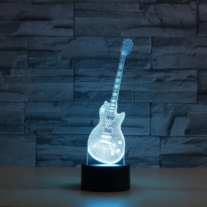 Lampe de table lumineuse colorée de la vision LED de la forme 3D de guitare, version tactile de fissure SH0964123-20