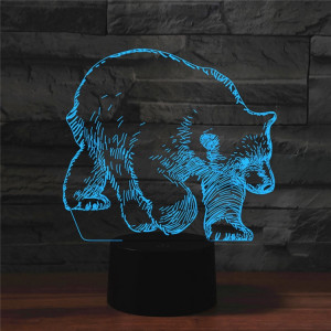 Lampe de table lumineuse colorée de vision LED de la forme 3D d'ours, version tactile d'USB SH09671916-20