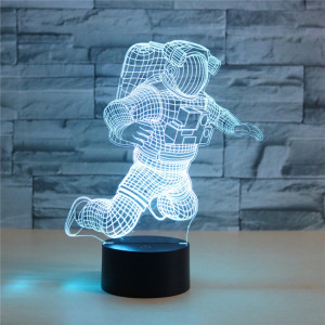 Lampe de table lumineuse colorée de vision LED de la forme 3D d'astronaute, version à télécommande de fissure SH09771696-20
