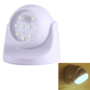 Lampe de sécurité de détecteur de mouvement PIR à lumière blanche MM3W1 3W, 9 LED 240 LM 6000K Rotation à 360 degrés Capteur de mouvement sans fil Garde-robe Lumière / Veilleuse / Applique murale pour chambre, SH40WL1029-20