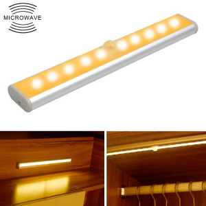 2W 10 LED lumière blanche chaude écran large capteur de corps humain intelligent lumière LED couloir armoire lumière, Version batterie SH12271519-20