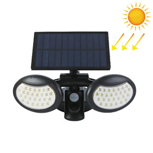 56 LED Éclairage à la maison Cour intégrée Imperméable à double tête de réverbère solaire rotatif SH12551721-20