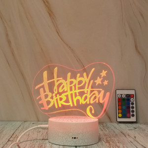 Joyeux anniversaire forme créative Crack Touch gradation lumière de nuit décorative colorée 3D avec télécommande SH1442114-20