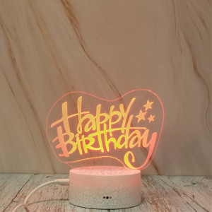 Joyeux anniversaire forme créative Crack Touch gradation lumière de nuit décorative colorée 3D SH1443285-20