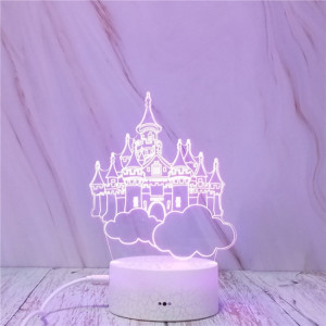 Château dans le ciel forme créative Crack Touch atténuant la lumière de nuit décorative colorée 3D SH14451004-20