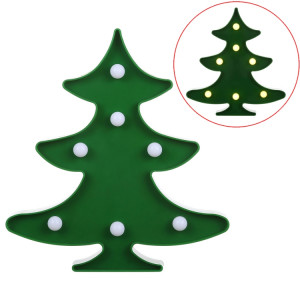 Arbre de Noël créatif en forme de lampe de décoration à DEL blanc chaud, 2 piles AA SH089G825-20