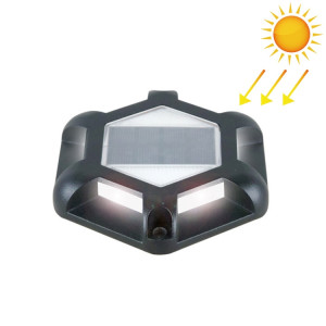 6 LED extérieur étanche en alliage d'aluminium haute compression solaire lumière enterrée lampe d'éclairage routier, température de couleur: 6000K (lumière blanche noire) SH9BWL405-20