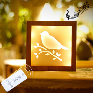 1.5W Oiseau Motif Télécommande Gradation Chaud Lumière Blanche Creative Photo Cadre LED Décoration Lampe Nouveauté Cadeau Nuit Lumière Lampe S1586A1467-20