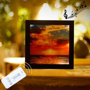 1 W Sunset Pattern Télécommande Dimming Chaud Blanc Lumière Creative Photo Cadre LED Décoration Lampe Nouveauté Cadeau Nuit Lumière Lampe S1586B900-20