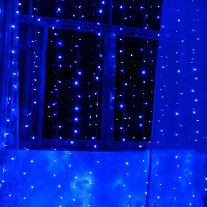 3.5m 6W 96 LEDs peu de barres de glace ficelles de dévoration de ficelle avec le joint d'extrémité et le contrôleur multifonctionnel, prise de l'UE, CA 220V (lumière bleue) S30ABL1367-20