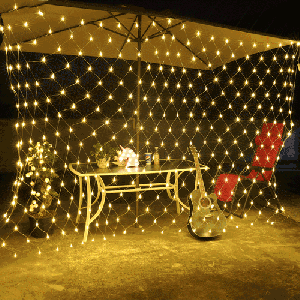3m (Longueur) x 2m (Hauteur) 12W 200 LEDs Reticular String Devoration Lights avec la fin de l'articulation et le contrôleur multi-fonction, prise de l'UE, AC 220V (blanc chaud) S35AWW752-20