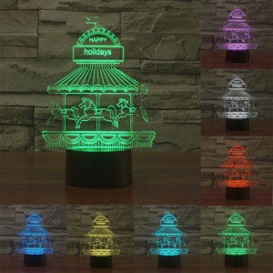 Parc d'attractions Style 7 Décoloration des couleurs Lampe stéréo visuelle créative Commande tactile 3D Commande LED Lumière Lampe de bureau Lampe de nuit SP28834-20