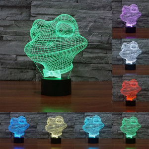 Grenouille Style 7 Couleur Décoloration Creative Visual Stéréo Lampe 3D Tactile Commutateur LED Lumière Bureau Lampe Nuit Lumière SG28901105-20