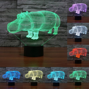 Rhino Style 7 Couleur Décoloration Creative Laser stéréo Lampe 3D Touch Switch Control LED Light Lampe de bureau Night Light SR28916-20