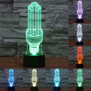 Économiseur d'énergie Style de la lampe 7 Couleur de la décoloration Lampe stéréo visuelle créative Commande tactile 3D Contrôle LED Lumière Lampe de bureau Lampe de nuit S-20