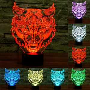 Forme de léopard 7 Couleur Décoloration Creative Visual Stéréo Lampe 3D tactile Interrupteur Contrôle LED Lumière Lampe de Bureau Nuit Lumière SF2926872-20