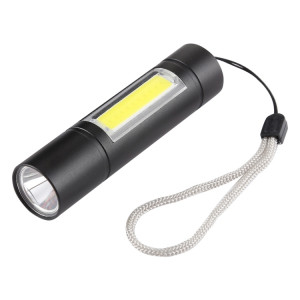 Lampe de poche à focale fixe étanche XPE + COB A1 USB avec boîtier de stockage et 3 modes SH3613767-20