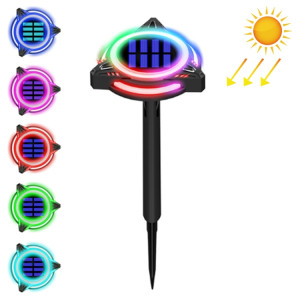 TG-JG00129 10 LED Soucoupe Volante Triangulaire Long Tube Solaire Extérieur En Plastique Imperméable À L'eau Jardin Décoratif Prise Au Sol Lumière Contrôle Intelligent De La Lumière Lumière Enterrée, Gradation SH38331510-20