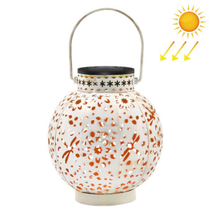 Lanterne solaire SZ-20004 en fer forgé, lampe creuse pour pelouse, lampe décorative d'extérieur pour jardin (blanc) SH3837814-20