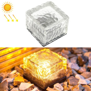 Lampe de décoration de jardin à LED extérieure en verre trempé carré à énergie solaire, IP55 étanche, taille: 7 x 7 x 5 cm SH05WW950-20