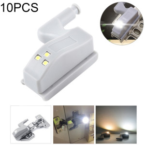 10 PCS 0.3W charnière intérieure universelle LED capteur lampe placard 3 LED veilleuse Auto ON / OFF ampoule (lumière blanche) SH92WL811-20