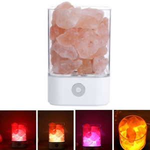 Sunshine M4 créative HIMALAYA Cristal Lampe de sel, USB Charge Table de Rock Table de travail saine lumière de nuit avec base (blanc) SH680W1597-20
