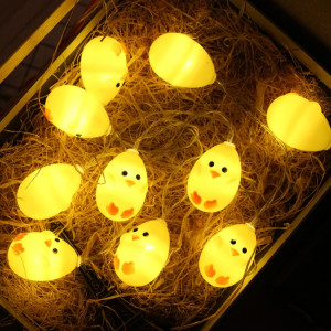 Type de poulet jaune mignon 1.5m 10 LED Lampe décorative de batterie de vacances de Pâques Lumière décorative de fête de ménage (blanc chaud) SH65WW1754-20