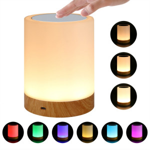 Grain de bois créatif coloré chargeant la lumière d'ambiance tactile de veilleuse SH5930281-20