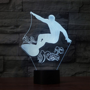 Surfez la lampe de table lumineuse colorée de la vision LED de la forme 3D, version tactile USB SH59421468-20
