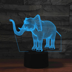 Lampe de table lumineuse colorée de vision LED de la forme 3D d'éléphant, version tactile d'USB SH5955594-20