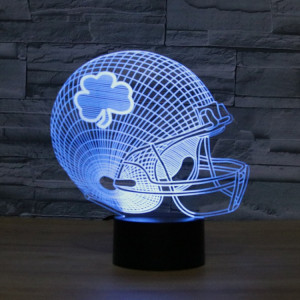 Lampe de table lumineuse à vision LED colorée 3D en forme de fleur de chapeau de rugby, version USB et batterie SH59781320-20